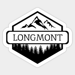 Longmont Colorado Mountains and Trees Sticker